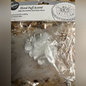 Puffs Perfect decoration for Bride and Groom Goblets or Cake Serving Pieces.